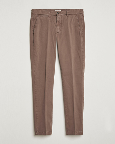 Mies | Uutuudet | Briglia 1949 | Tapered Fit Cotton Twill Stretch Chinos Brown