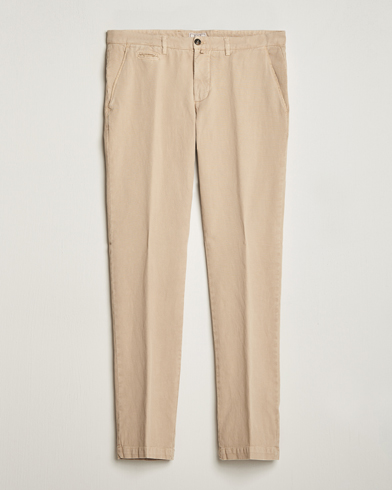 Mies | Pellavan paluu | Briglia 1949 | Slim Fit Diagonal Cotton Stretch Trousers Beige