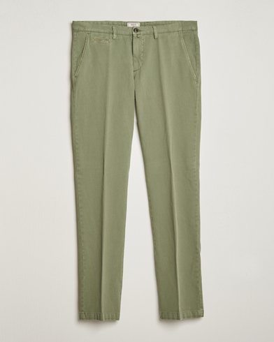 Mies |  | Briglia 1949 | Slim Fit Diagonal Cotton Stretch Trousers Olive