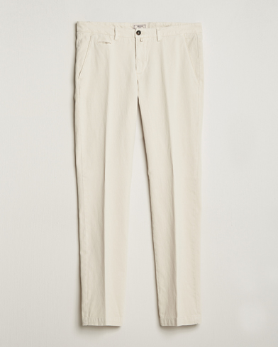 Mies | Pellavan paluu | Briglia 1949 | Slim Fit Diagonal Cotton Stretch Trousers Cream