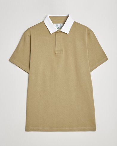 Mies |  | Barbour White Label | Wilson Short Sleeve Cotton Polo Bleached Olive