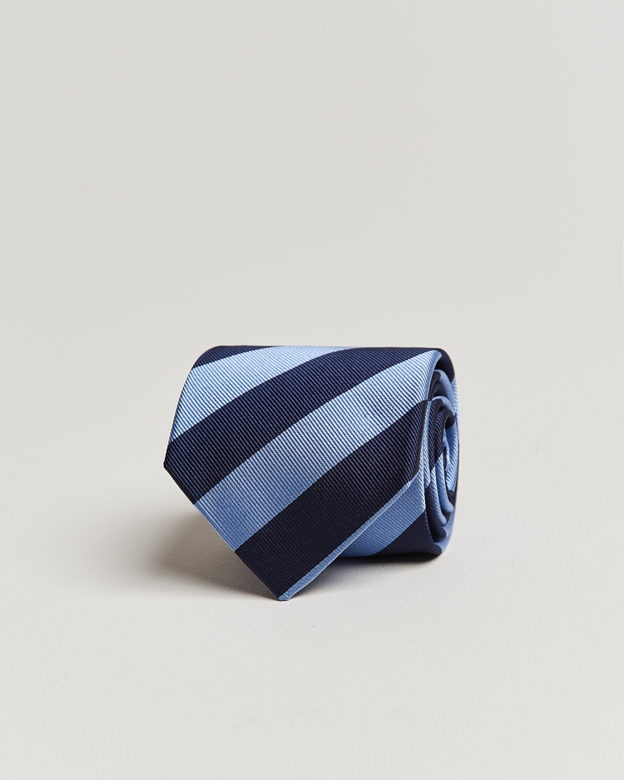 Amanda Christensen Regemental Stripe Classic Tie 8 cm Sky Blue/Navy – Sininen