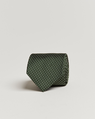 Mies | Solmiot | Amanda Christensen | Micro Dot Classic Tie 8 cm Olive/White