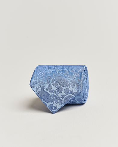 Mies |  | Amanda Christensen | Silk Tonal Paisley Tie 8 cm Sky Blue