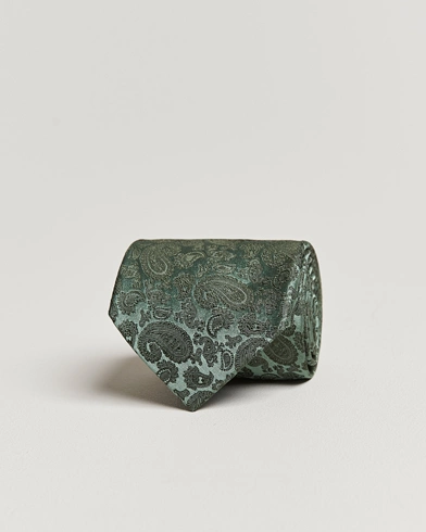 Mies | Solmiot | Amanda Christensen | Silk Tonal Paisley Tie 8 cm Olive