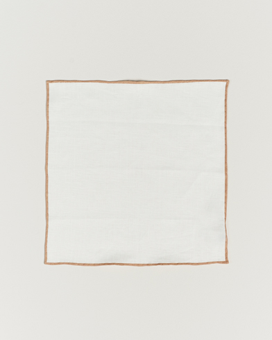 Mies | Taskuliinat | Amanda Christensen | Linen Paspoal Pocket Square Sand/White