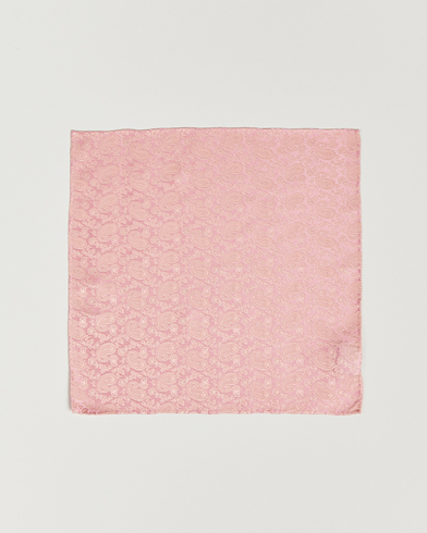 Mies |  | Amanda Christensen | Tonal Paisley Silk Pocket Square Powder Pink