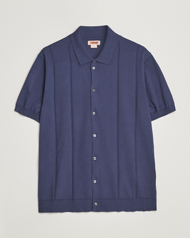 Mies | Baracuta | Baracuta | Horatio Cotton Garment Dyed Knitted Polo Shirt Navy