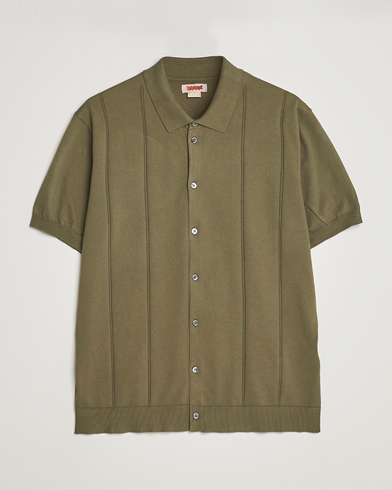Mies | Baracuta | Baracuta | Horatio Cotton Garment Dyed Knitted Polo Shirt Olive