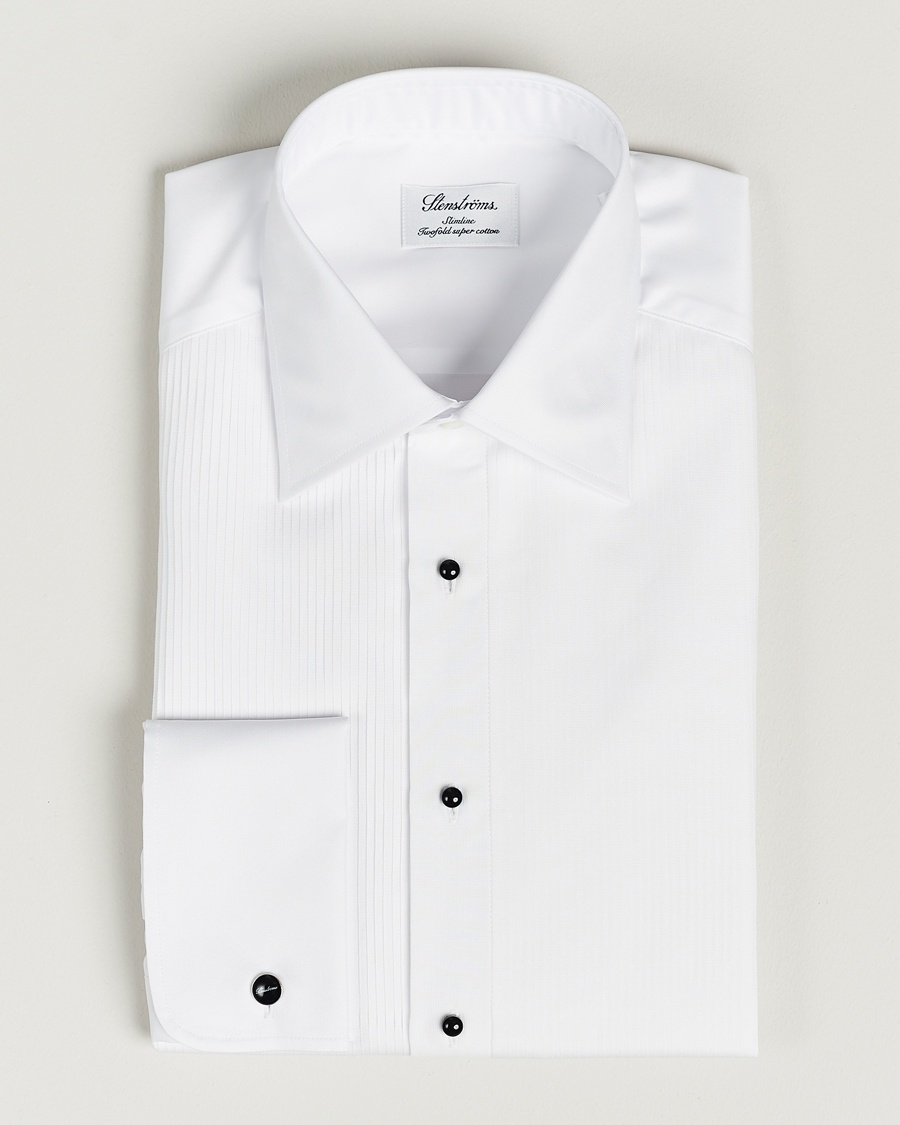 Stenströms Slimline Open Smoking Shirt White – Valkoinen
