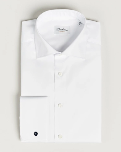 Mies | Kauluspaidat | Stenströms | Superslim Double Cuff Cotton Shirt White