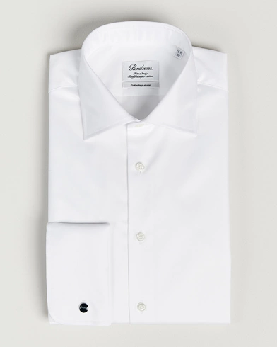 Mies | Viralliset | Stenströms | Fitted Body X-Long Sleeve Double Cuff Shirt White