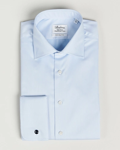 Mies | Viralliset | Stenströms | Fitted Body X-Long Sleeve Double Cuff Shirt Light Blue