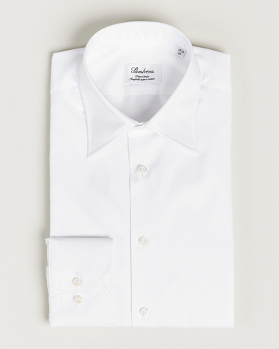 Mies | Tumma puku | Stenströms | Fitted Body Kent Collar Shirt White
