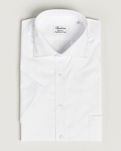 Mies | Stenströms | Stenströms | Fitted Body Short Sleeve Twill Shirt White