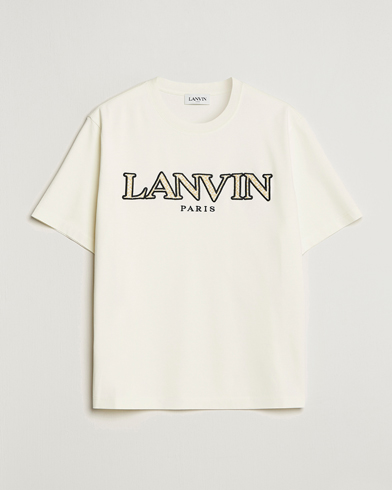 Mies | Luxury Brands | Lanvin | Curb Embroidered Logo T-Shirt Milk