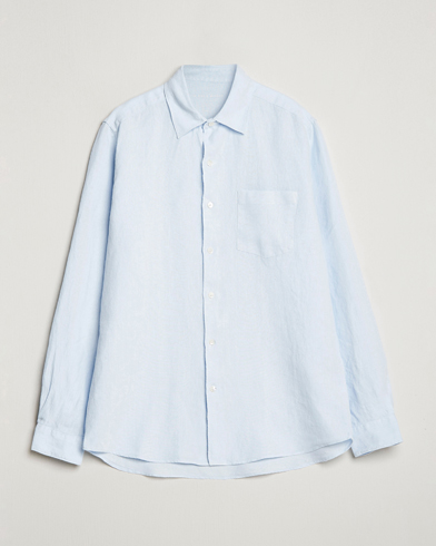 Mies | A Day's March | A Day's March | Abu Linen Shirt Light Blue