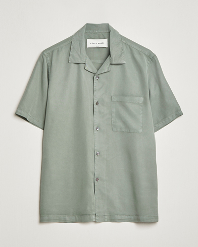 Mies | Rennot | A Day's March | Yamu Short Sleeve Tencel Shirt Dusty Green