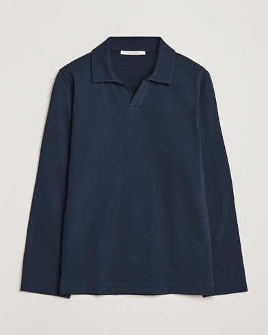 Mies | Uutuudet | A Day's March | Branford Long Sleeve Jersey Polo Navy