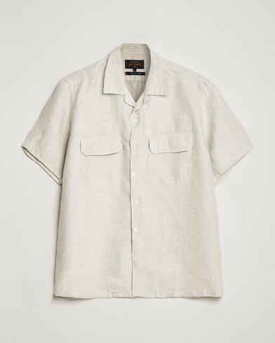 Mies | Japanese Department | BEAMS PLUS | Linen/Chambray Camp Shirt Natural