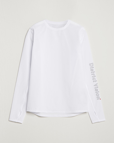 Mies | Pitkähihaiset t-paidat | District Vision | Palisade Long Sleeve Trail Shirt White