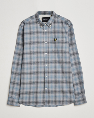 Mies |  | Lyle & Scott | Button Down Flannel Shirt Cold Grey