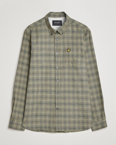 Mies |  | Lyle & Scott | Button Down Flannel Shirt Sea Weed