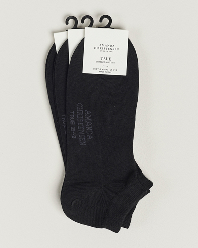 Mies | Nilkkasukat | Amanda Christensen | 3-Pack True Cotton Sneaker Socks Black