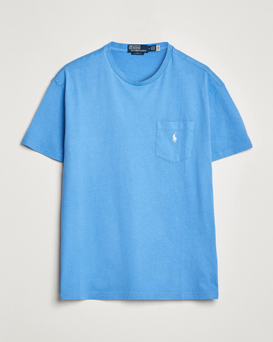 Mies |  | Polo Ralph Lauren | Cotton/Linen Crew Neck T-Shirt Summer Blue