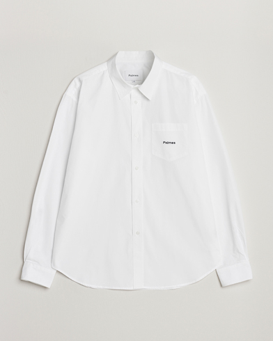 Mies |  | Palmes | Daryl Long Sleeve Poplin Shirt White