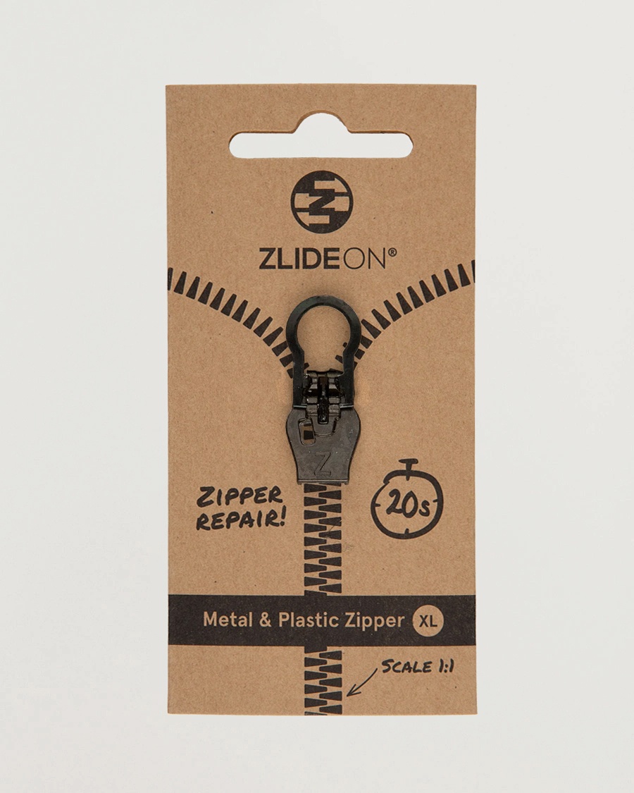 ZlideOn Metal & Plastic Zipper Black – Musta