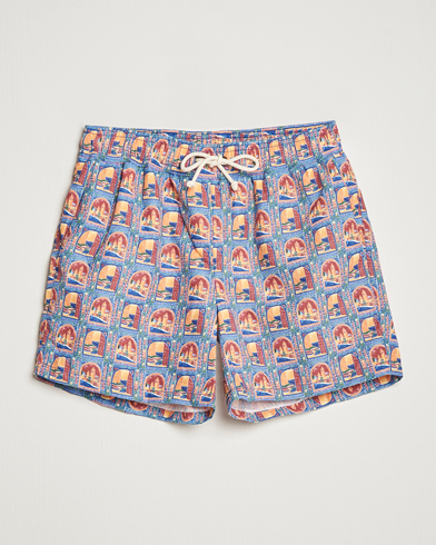 Mies | Uimahousut | Ripa Ripa | Printed Swimshorts Orange/Light Blue