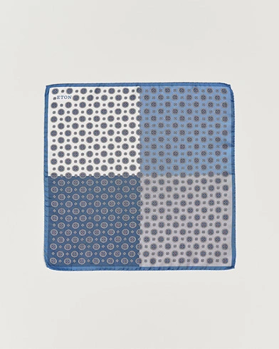 Mies |  | Eton | Silk Four Faced Medallion Pocket Square Blue Multi