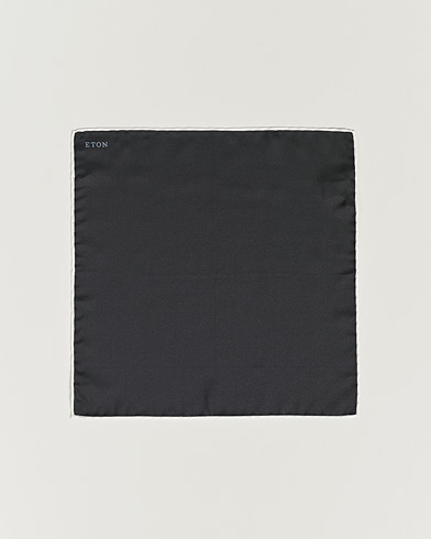 Mies | Eton | Eton | Silk Pocket Square Black