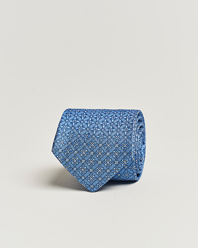 Mies | Eton | Eton | Silk Printed Flower Tie Blue