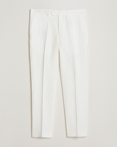 Mies | Uutuudet | Oscar Jacobson | Deccan Linen Trousers White