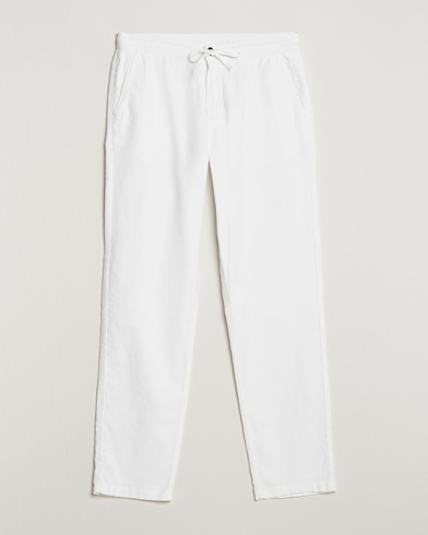 Mies | Pellavahousut | Morris | Fenix Linen Drawstring Trousers White