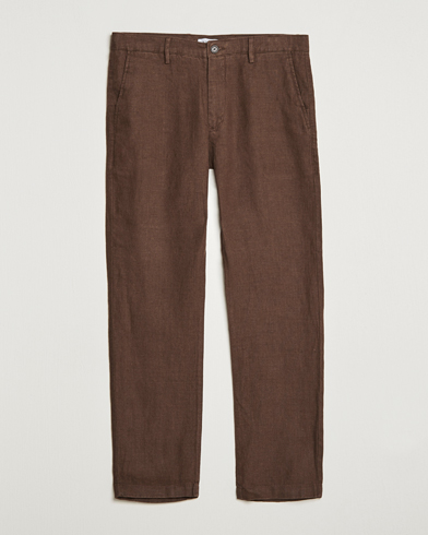 Mies | NN07 | NN07 | Karl Linen Trousers Brown