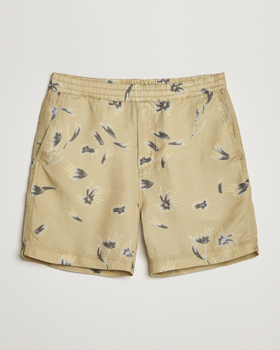 Mies |  | NN07 | Warren Tencel/Linen Printed Shorts Pale Olive