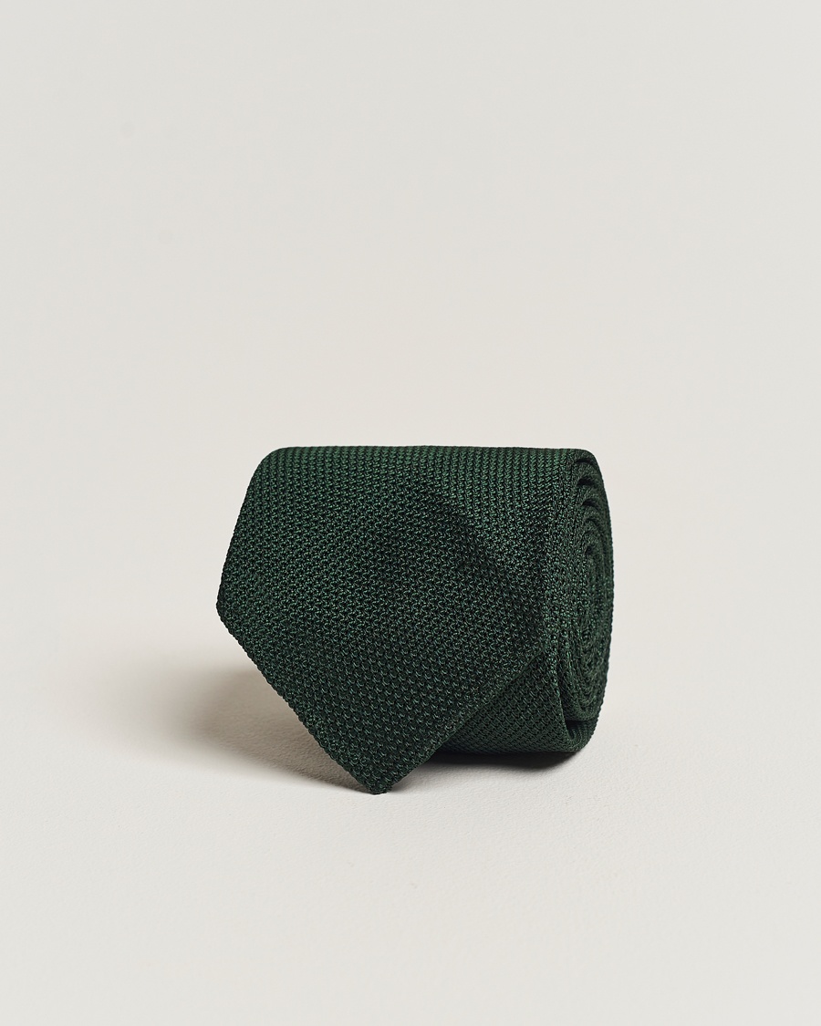 Finamore Napoli Grenadine Silk Tie Forest Green – Vihreä