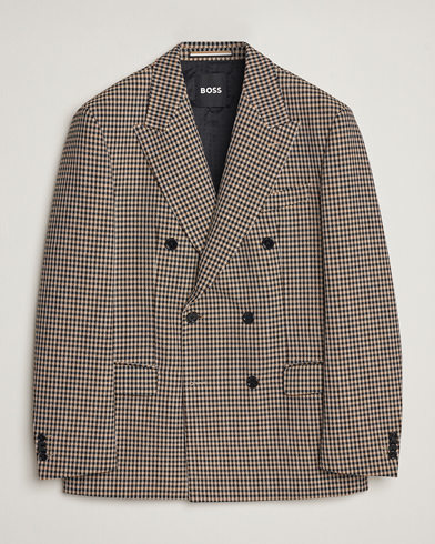 Mies |  | BOSS BLACK | Carper Tweed Checked Double Breasted Blazer Beige