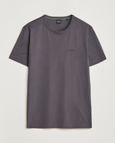 Mies | BOSS GREEN | BOSS GREEN | Curved Logo Crew Neck T-Shirt Dark Grey