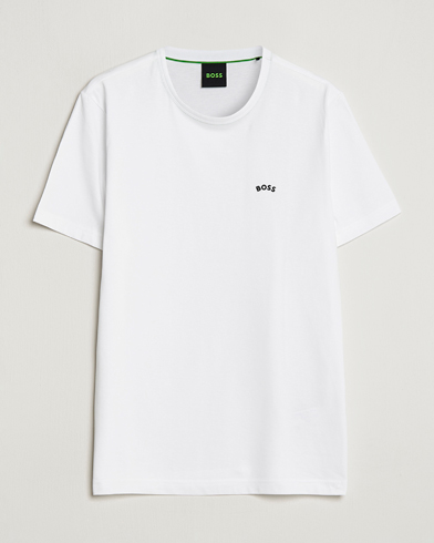 Mies |  | BOSS GREEN | Curved Logo Crew Neck T-Shirt Natural