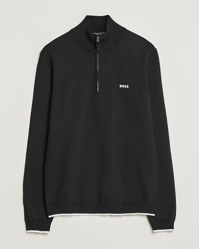 Mies | Half-zip | BOSS GREEN | Zallo Knitted Half Zip Sweater Black