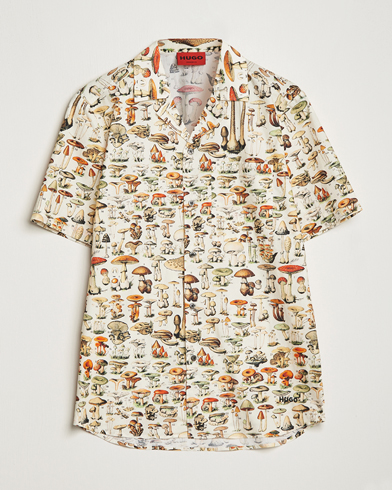 Mies |  | HUGO | Ellino Mushroom Short Sleeve Shirt Beige Overflow