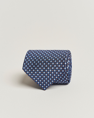 Mies | E. Marinella | E. Marinella | 3-Fold Printed Silk Tie Dark Blue