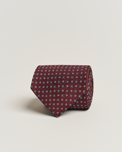 Mies |  | E. Marinella | 3-Fold Printed Silk Tie Burgundy