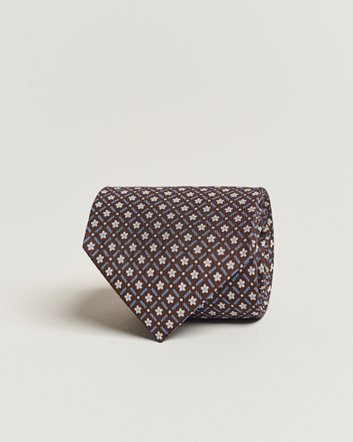 Mies | E. Marinella | E. Marinella | 3-Fold Printed Silk Tie Dark Brown