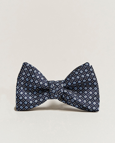 Mies | Rusetit | E. Marinella | Printed Silk Bow Tie Navy