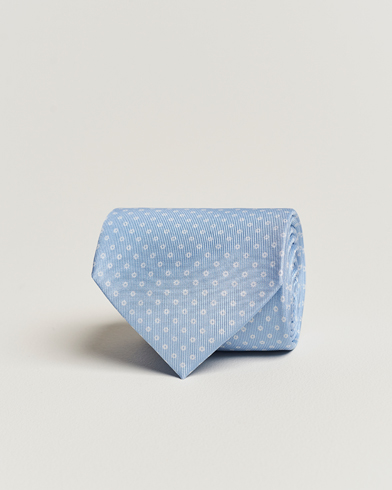 Mies |  | E. Marinella | 3-Fold Printed Silk Tie Sky Blue